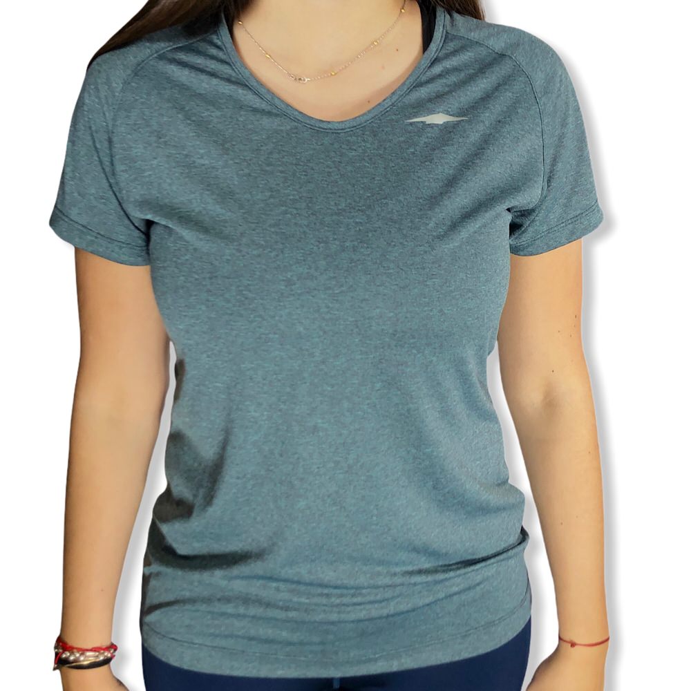 REMERA W ESC V DRY GRIS