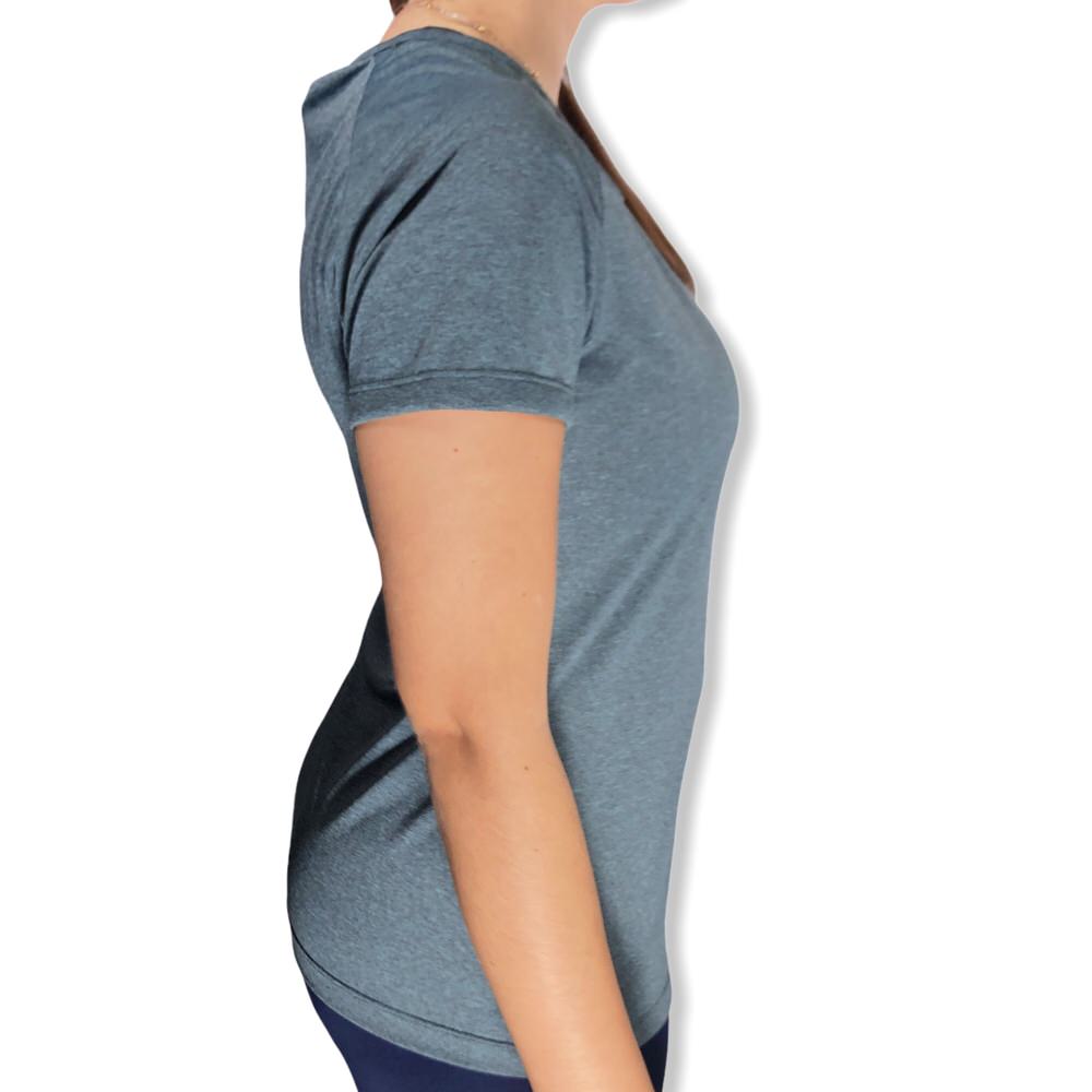 REMERA W ESC V DRY GRIS