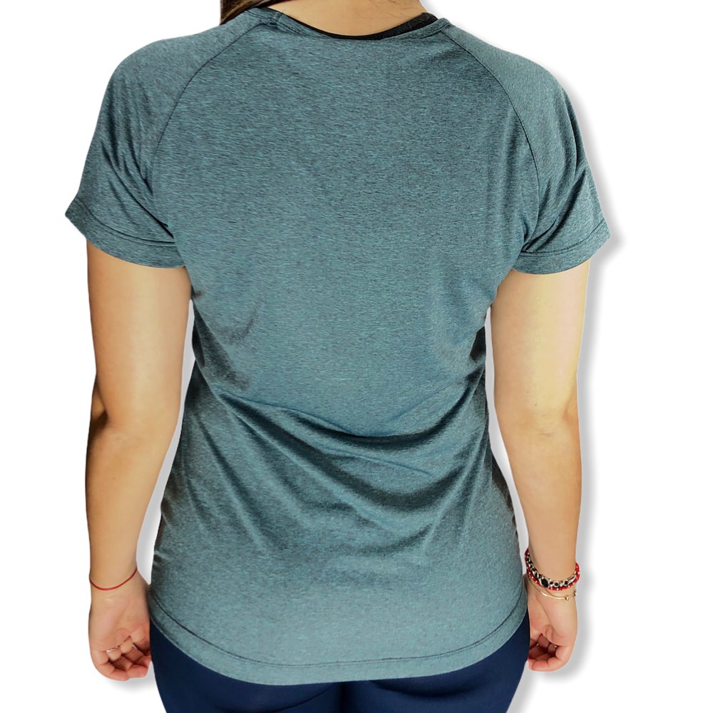 REMERA W ESC V DRY GRIS