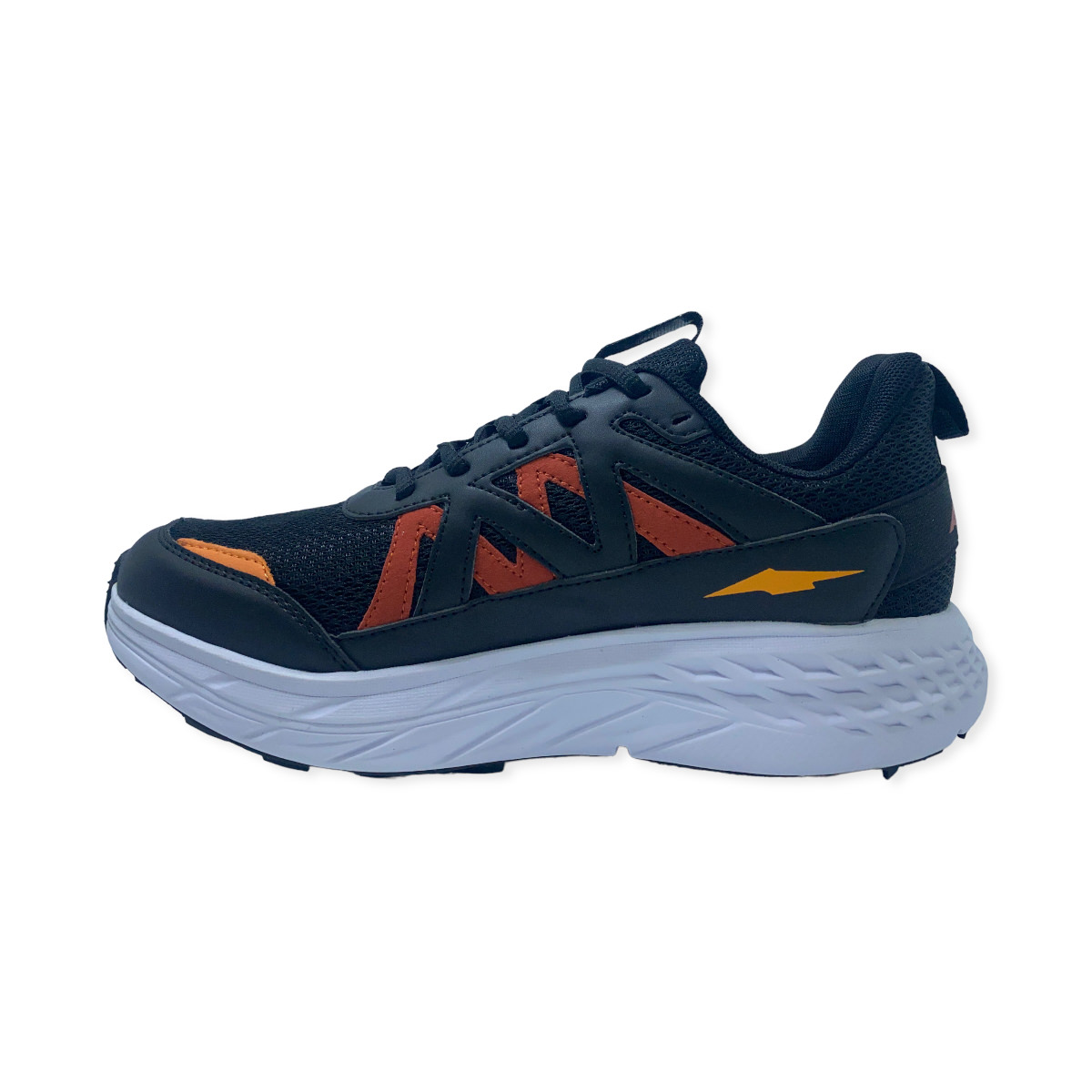 RUNNING MESH CUERO NEGRO-ROJO-NARANJ