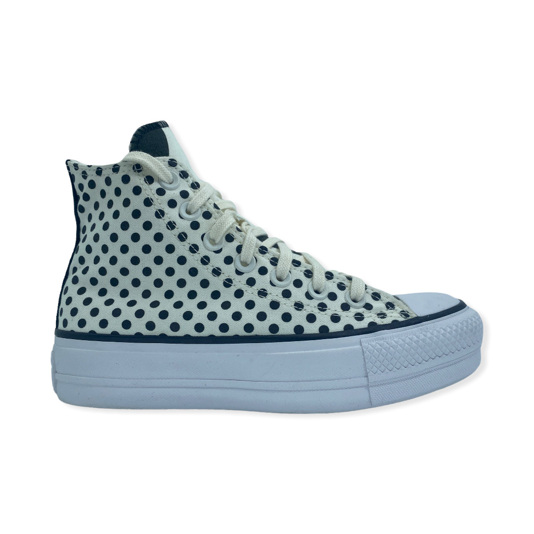 CHUCK TAYLOR LIFT HI EGRET BLACK WHITE