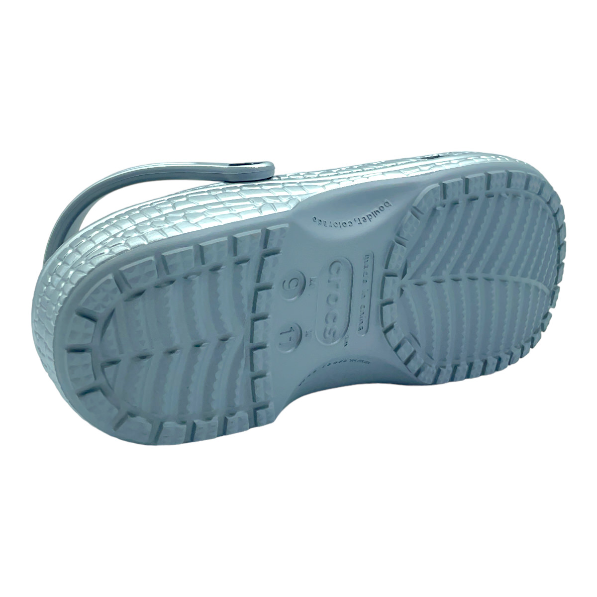 CLASSIC METALLIC CROCSKIN CLOG SILVER