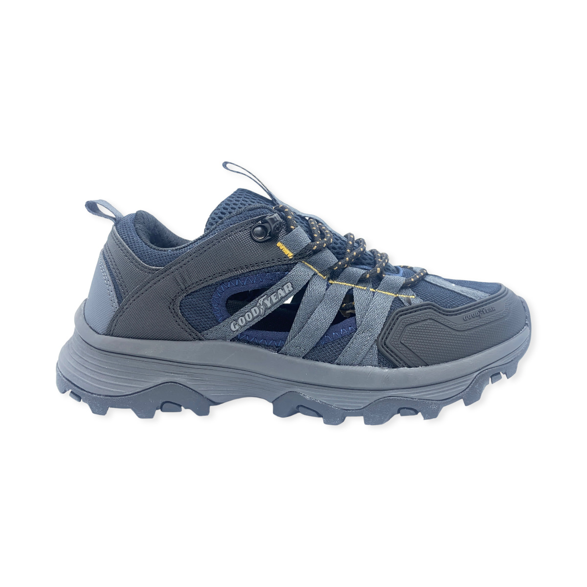 ZAPA ABIERTA + CINTAS PUNT AZUL-GRIS NEGRO