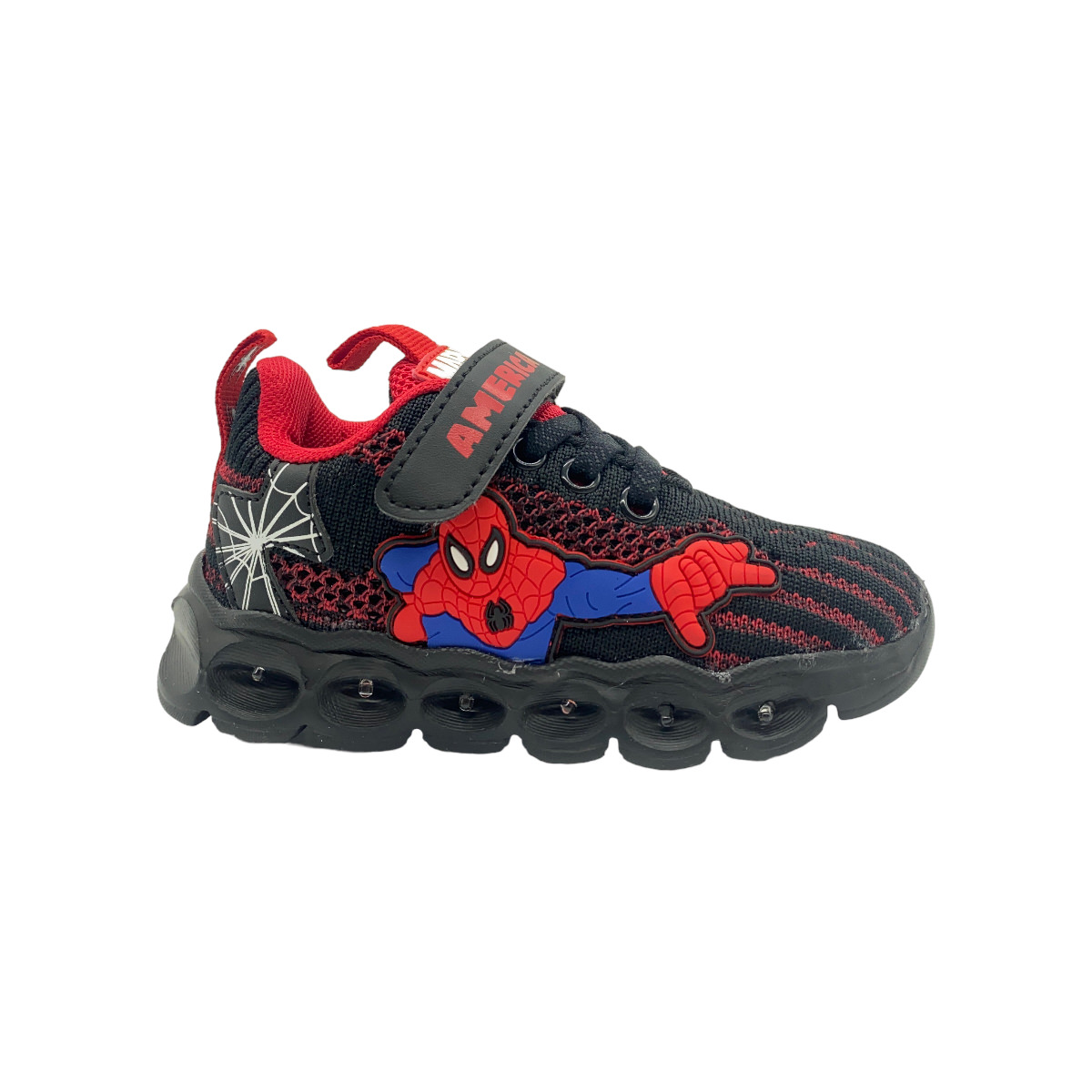 SPIDERMAN FLYKNIT NEGRO ROJO