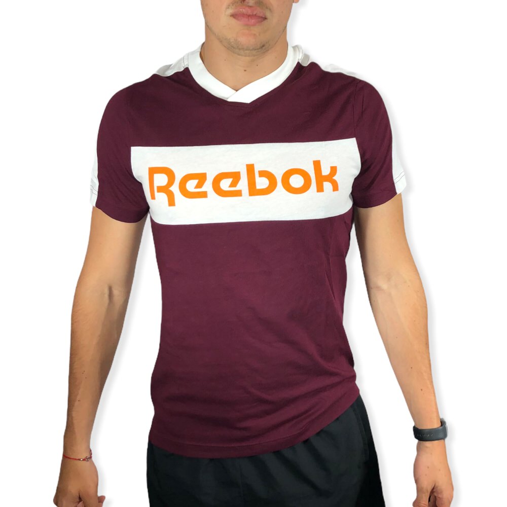 REMERA RBK LOGO BORDO-BL