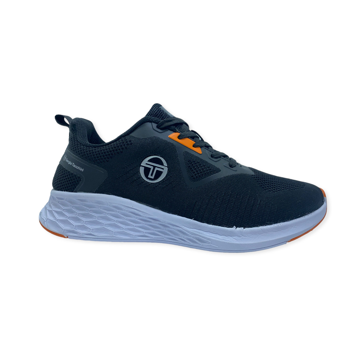 CALZ FLYKNIT NEGRO-NARANJA