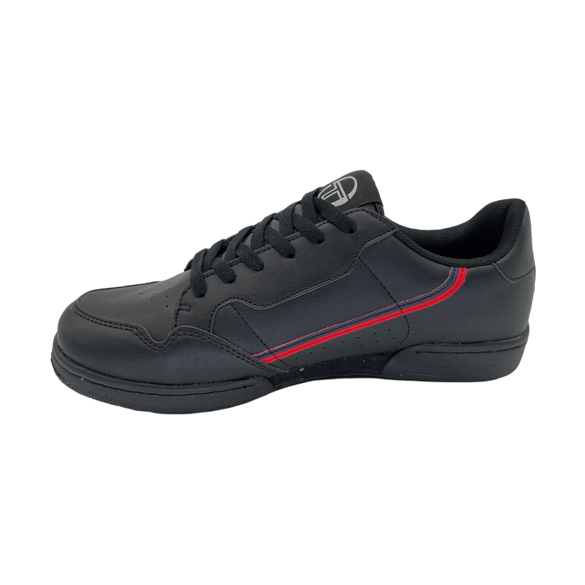 CALZADO NEGRO ROJO