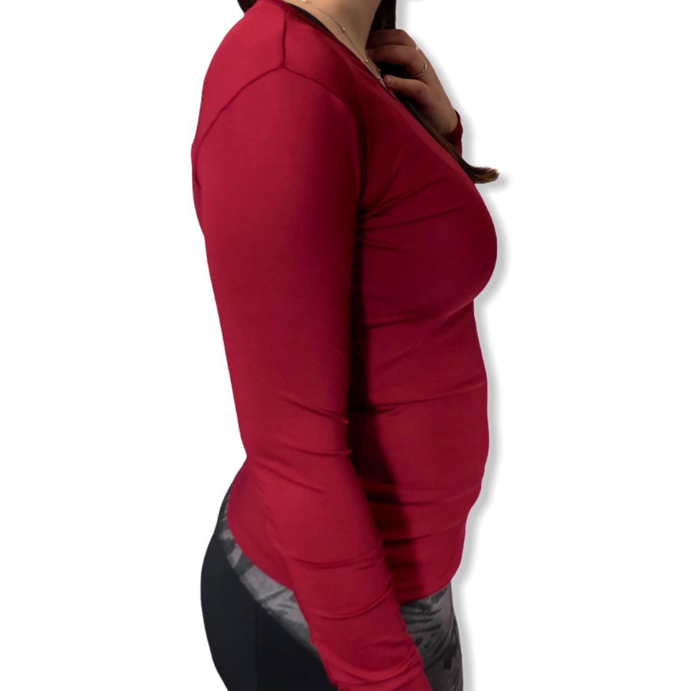 REMERA TERMICA ML WMNS BORDO