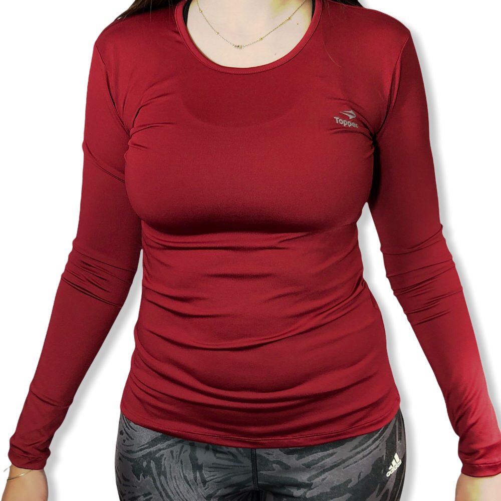 REMERA TERMICA ML WMNS BORDO