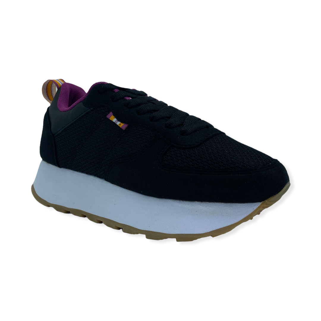 T.350 W WEDGE NEGRO-FUCSIA